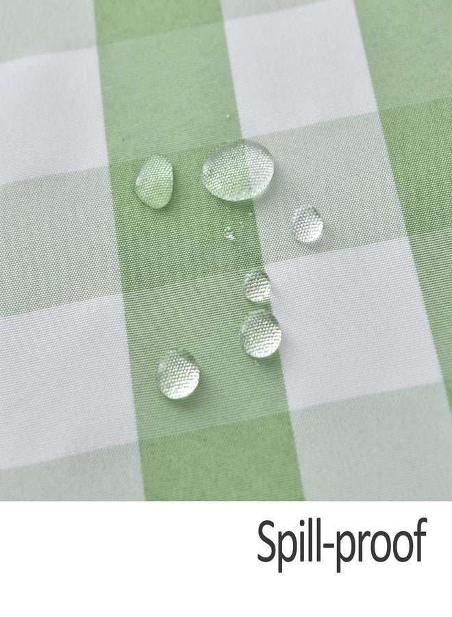 maxmill Checkered Rectangle Tablecloth Water Resistance Wrinkle Free Spillproof Heavy Weight Gingham Plaid Table Cloth for Buffet Banquet Parties Event Holiday Dinner, 60 x 84 Inch Mint and White - Image 5